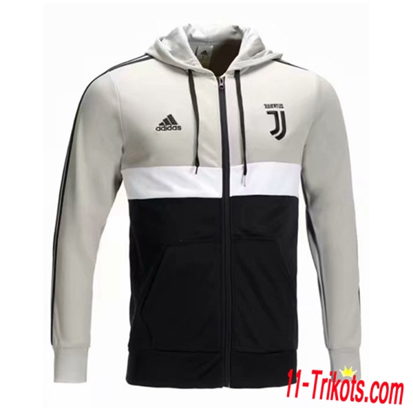 Chaqueta Futbol con capucha Juventus Negro/Gris/Blanco 2018/2019