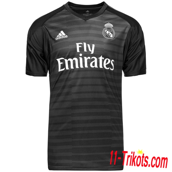 Neuestes Fussball Real Madrid Torwarttrikot Schwarz 2018 2019 | 11-trikots