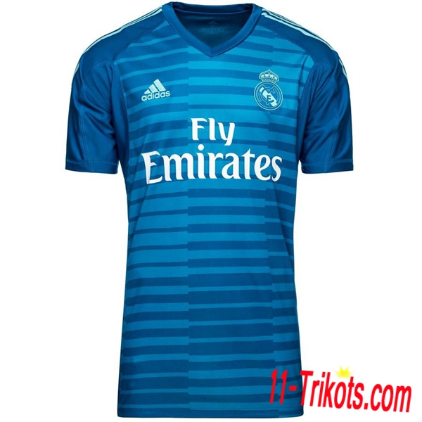 Neuestes Fussball Real Madrid Torwarttrikot Blau 2018 2019 | 11-trikots