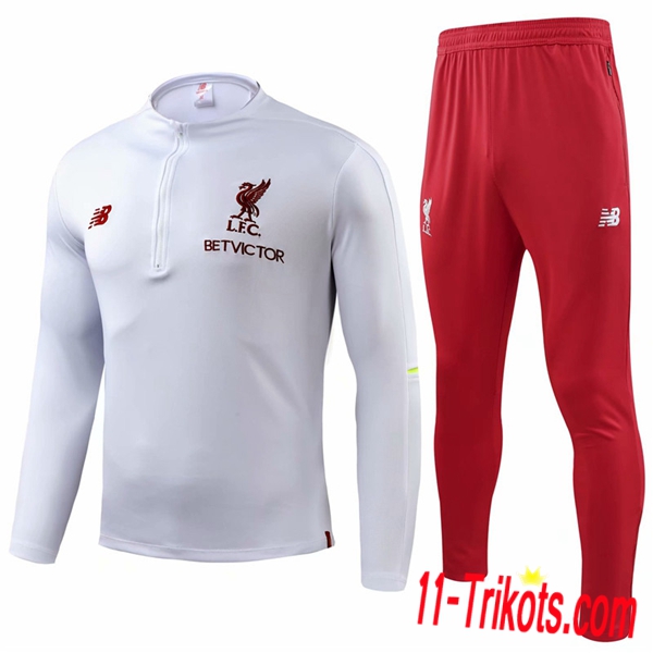 Neuestes Fussball FC Liverpool Trainingsanzug Weiß 2018 2019 | 11-trikots