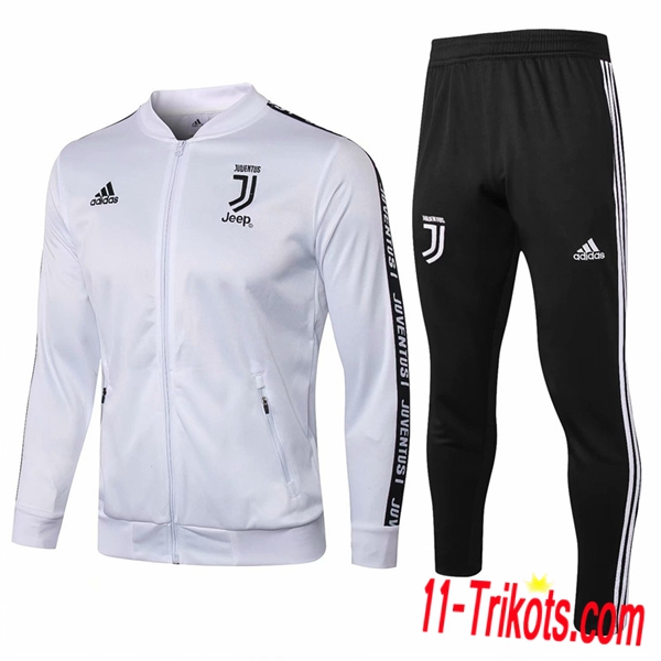 Neuestes Fussball Juventus Trainingsanzug (Jacke）Weiß 2018 2019 | 11-trikots