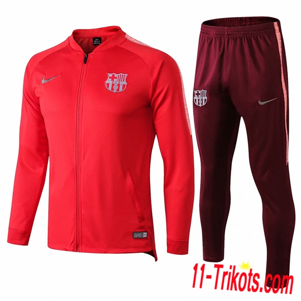 Neuestes Fussball FC Barcelona Trainingsanzug (Jacke）Rot 2018 2019 | 11-trikots