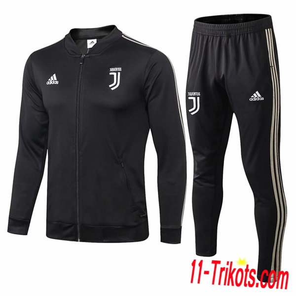 Neuestes Fussball Juventus Trainingsanzug (Jacke） Schwarz 2018 2019 | 11-trikots