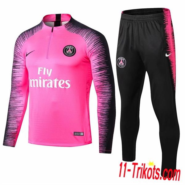 Neuestes Fussball PSG Trainingsanzug Rose/Schwarz 2018 2019 | 11-trikots