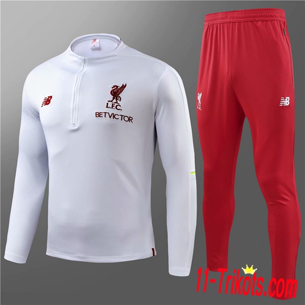 Neuestes Fussball FC Liverpool Kinder Trainingsanzug Weiß 2018 2019 | 11-trikots