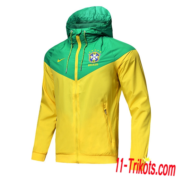 Chaqueta Rompevientos Futbol Brasil Amarillo/Verde 2018 2019