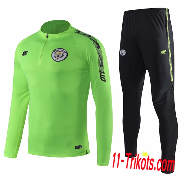 Neuestes Fussball Manchester City Trainingsanzug Grün 2019 2020 | 11-trikots