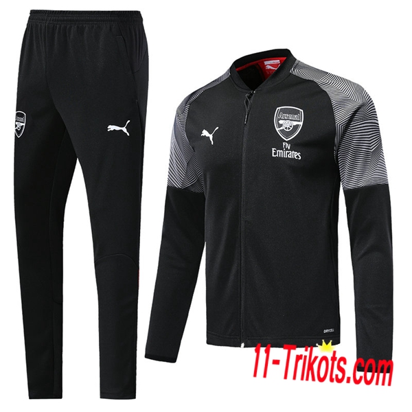 Neuestes Fussball Arsenal Trainingsanzug (Jacke) Schwarz 2019 2020 | 11-trikots