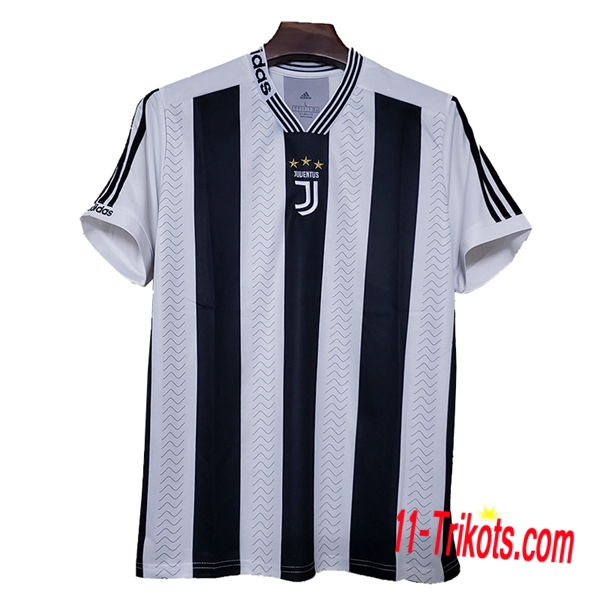 Neuestes Fussball Juventus Konzept Fussballtrikot Schwarz/Weiß 2019 2020 | 11-trikots