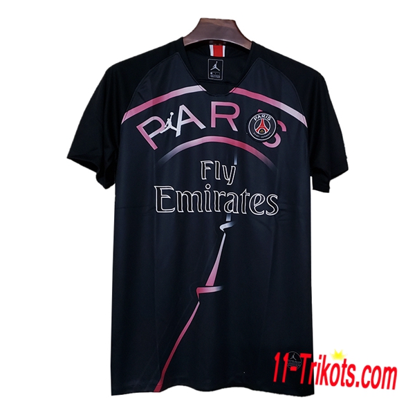 Neuestes Fussball PSG Jordan Konzept Fussballtrikot Schwarz 2019 2020 | 11-trikots