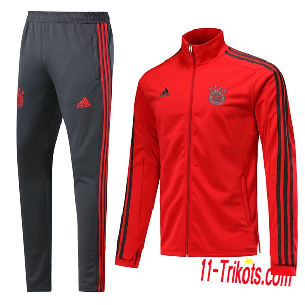 Neuestes Fussball Bayern München Trainingsanzug (Jacke) Rot 2019 2020 | 11-trikots