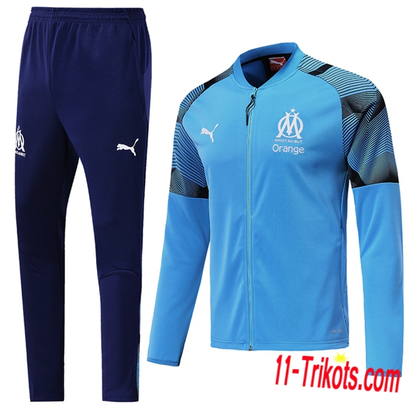 Neuestes Fussball Marseille OM Trainingsanzug (Jacke) Blau 2019 2020 | 11-trikots