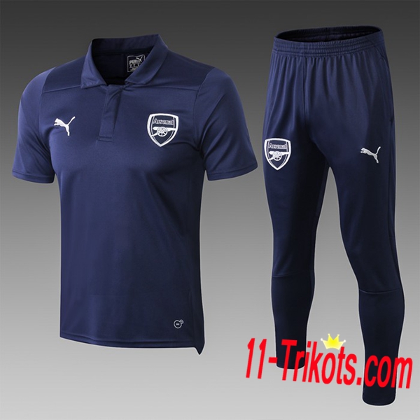 Neuestes Fussball Arsenal Poloshirt + Hose Dunkelblau 2019 2020 | 11-trikots