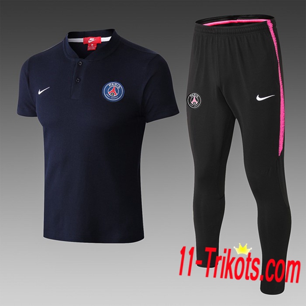 Neuestes Fussball PSG Poloshirt + Hose Dunkelblau 2019 2020 | 11-trikots