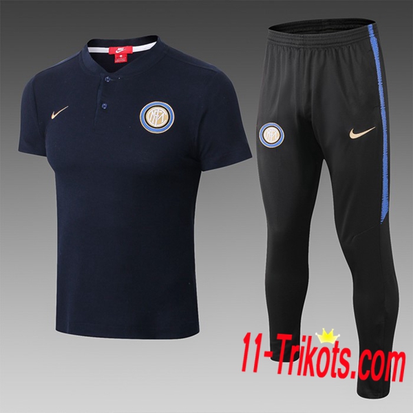 Neuestes Fussball Inter Milan Poloshirt + Hose Dunkelblau 2019 2020 | 11-trikots