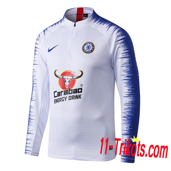 Sudadera de entrenamiento FC Chelsea Blanco Strike Drill 2019 2020