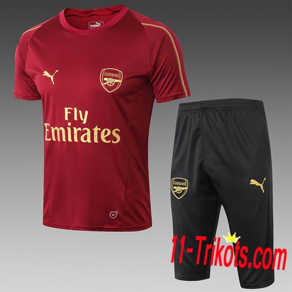 Neuestes Fussball Pre Match Arsenal Trainingstrikot + 3/4 Hose Rot 2019 2020 | 11-trikots