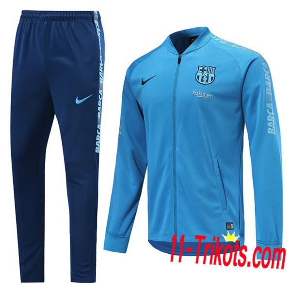 Neuestes Fussball FC Barcelona Trainingsanzug (Jacke) Blau 2019 2020 | 11-trikots
