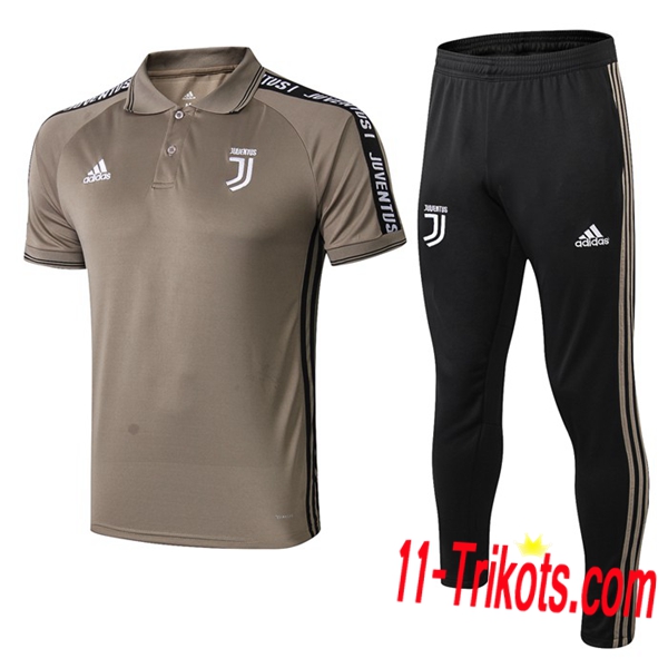 Neuestes Fussball Juventus Poloshirt + Hose Gelb 2019 2020 | 11-trikots