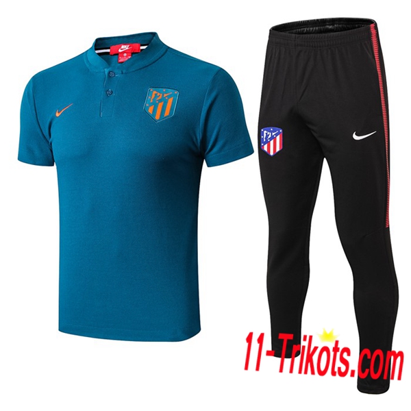 Neuestes Fussball Atletico Madrid Poloshirt + Hose Blau 2019 2020 | 11-trikots