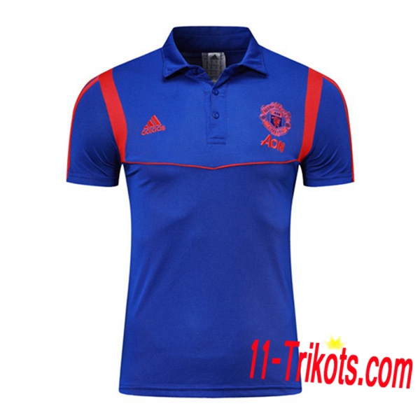 Neuestes Fussball Manchester United Poloshirt Blau 2019 2020 | 11-trikots