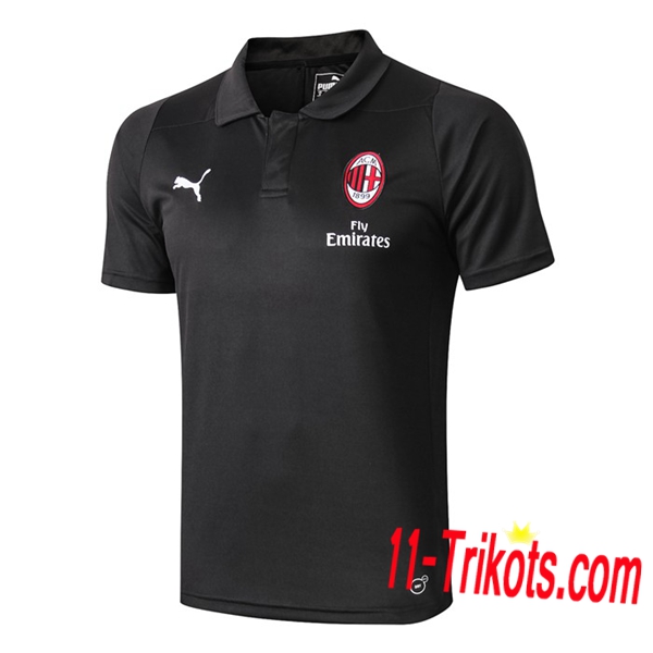Neuestes Fussball AC Milan Poloshirt Schwarz 2019 2020 | 11-trikots