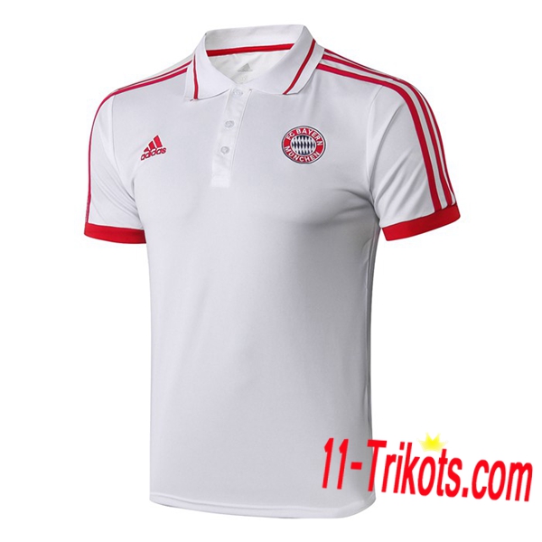 Neuestes Fussball Bayern München Poloshirt Weiß 2019 2020 | 11-trikots