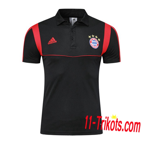 Neuestes Fussball Bayern München Poloshirt Schwarz 2019 2020 | 11-trikots