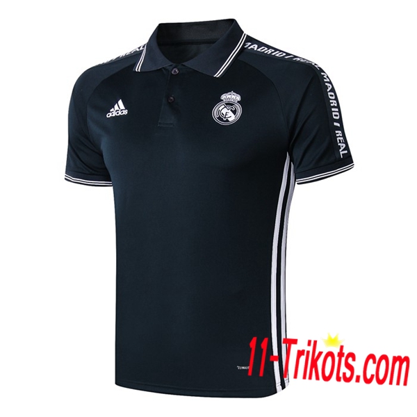 Neuestes Fussball Real Madrid Poloshirt Dunkelgrau 2019 2020 | 11-trikots