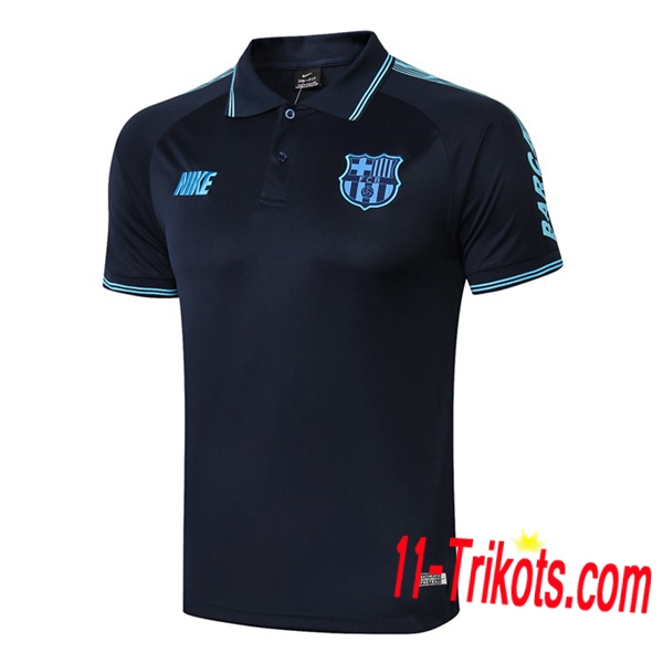 Neuestes Fussball FC Barcelona Poloshirt NIKE Dunkelblau 2019 2020 | 11-trikots