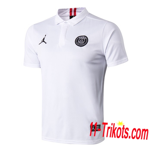 Neuestes Fussball Paris PSG Jordan Poloshirt Weiß 2019 2020 | 11-trikots