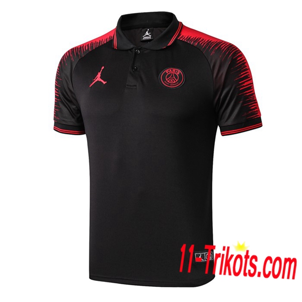 Neuestes Fussball Paris PSG Jordan Poloshirt Schwarz 2019 2020 | 11-trikots