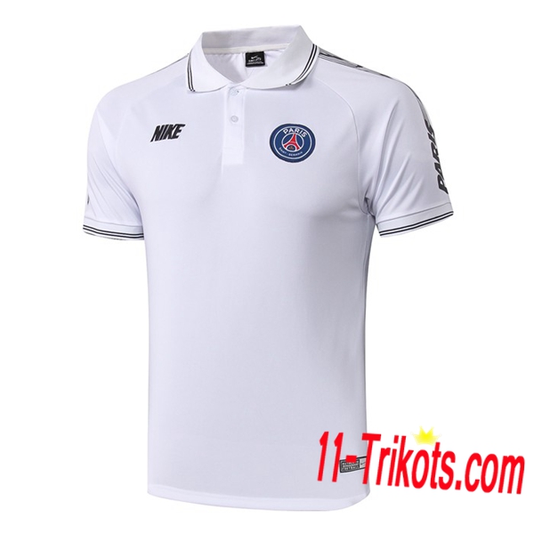 Neuestes Fussball Paris PSG Poloshirt NIKE Weiß 2019 2020 | 11-trikots