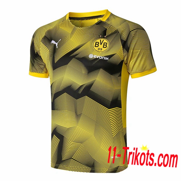 Neuestes Fussball Pre Match Dortmund BVB Trainingstrikot Ondulation Gelb 2019 2020 | 11-trikots