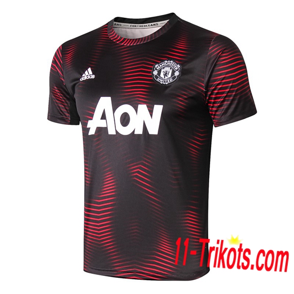 Neuestes Fussball Pre Match Manchester United Trainingstrikot Rot/Schwarz 2019 2020 | 11-trikots