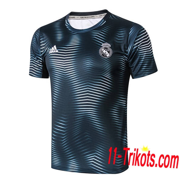 Neuestes Fussball Pre Match Real Madrid Trainingstrikot Ondulation Blau 2019 2020 | 11-trikots