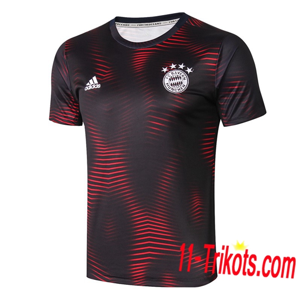 Neuestes Fussball Pre Match Bayern München Trainingstrikot Rot/Schwarz 2019 2020 | 11-trikots