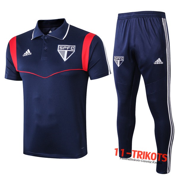 Neuestes Fussball Sao Paulo FC Poloshirt + Hose Blau Dunkel 2019 2020 | 11-trikots