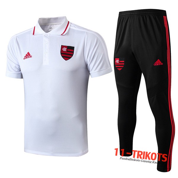 Neuestes Fussball Flamengo Poloshirt + Hose Weiß 2019 2020 | 11-trikots
