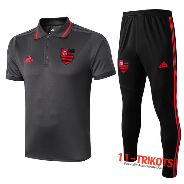 Neuestes Fussball Flamengo Poloshirt + Hose Grau 2019 2020 | 11-trikots