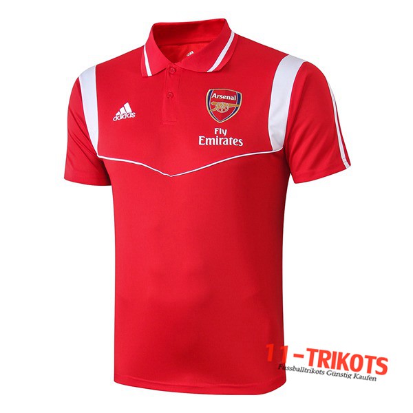 Neuestes Fussball Arsenal Poloshirt Rot/Weiß 2019 2020 | 11-trikots