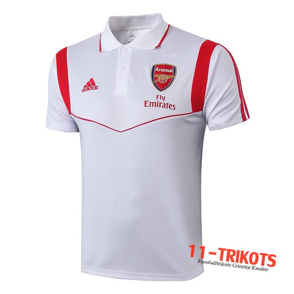 Neuestes Fussball Arsenal Poloshirt Weiß 2019 2020 | 11-trikots