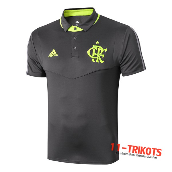 Neuestes Fussball Flamengo Poloshirt Grau Dunkel 2019 2020 | 11-trikots