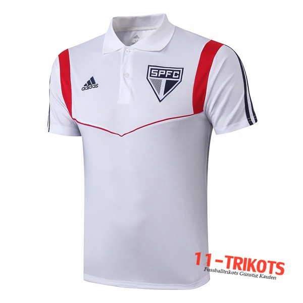 Neuestes Fussball Sao Paulo FC Poloshirt Weiß 2019 2020 | 11-trikots