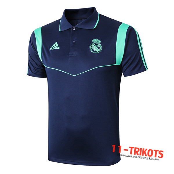 Neuestes Fussball Real Madrid Poloshirt Blau Dunkel 2019 2020 | 11-trikots