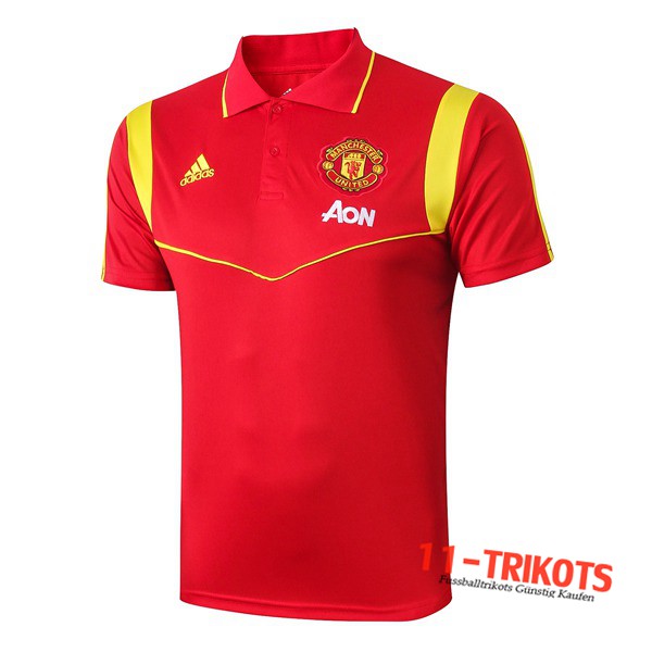 Neuestes Fussball Manchester United Poloshirt Rot 2019 2020 | 11-trikots