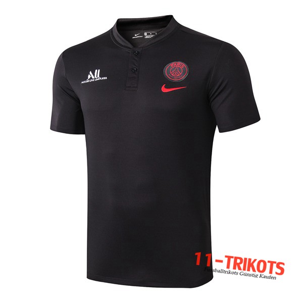 Neuestes Fussball Paris PSG ALL Poloshirt Schwarz 2019 2020 | 11-trikots