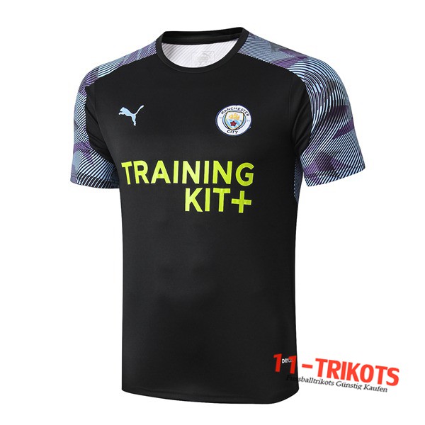 Neuestes Fussball T-Shirts Manchester City Trainingstrikot Schwarz 2019 2020 | 11-trikots