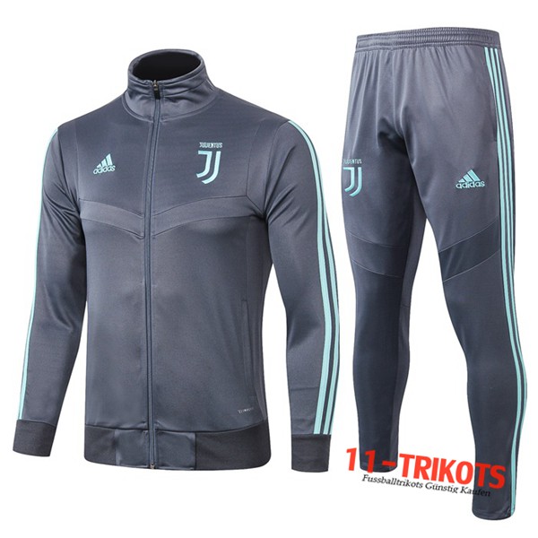 Neuestes Fussball Juventus Trainingsanzug (Jacke) Grau 2019 2020 | 11-trikots