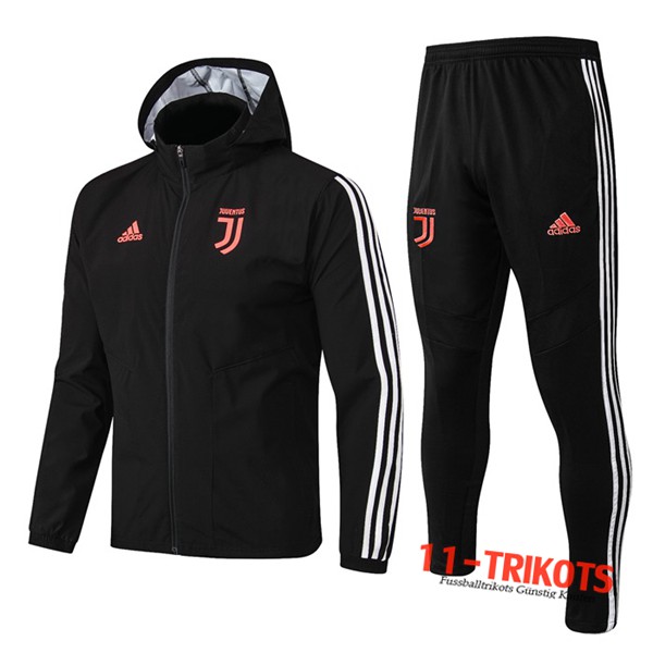 Neuestes Fussball Juventus Trainingsanzug Windjacke Schwarz 2019 2020 | 11-trikots